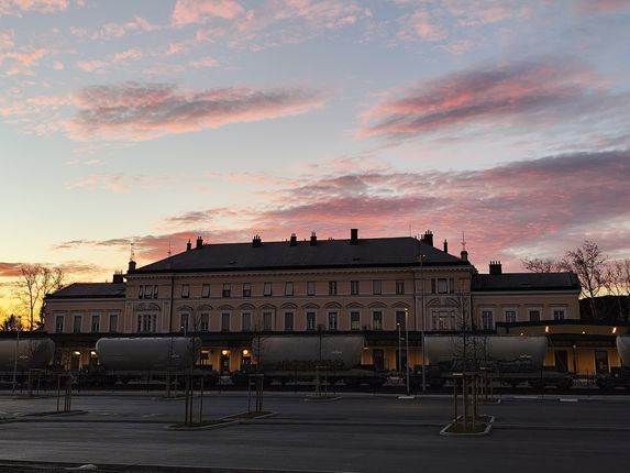 .  barbed wire runs along the new border between Italy and Yugoslavia. 
