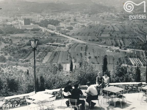 . Panorama of Nova Gorica and Gorizia, postcard, late 60s. &copy;From the collection of the Goriški muzej Kromberk - Nova Gorica (Goriška museum).